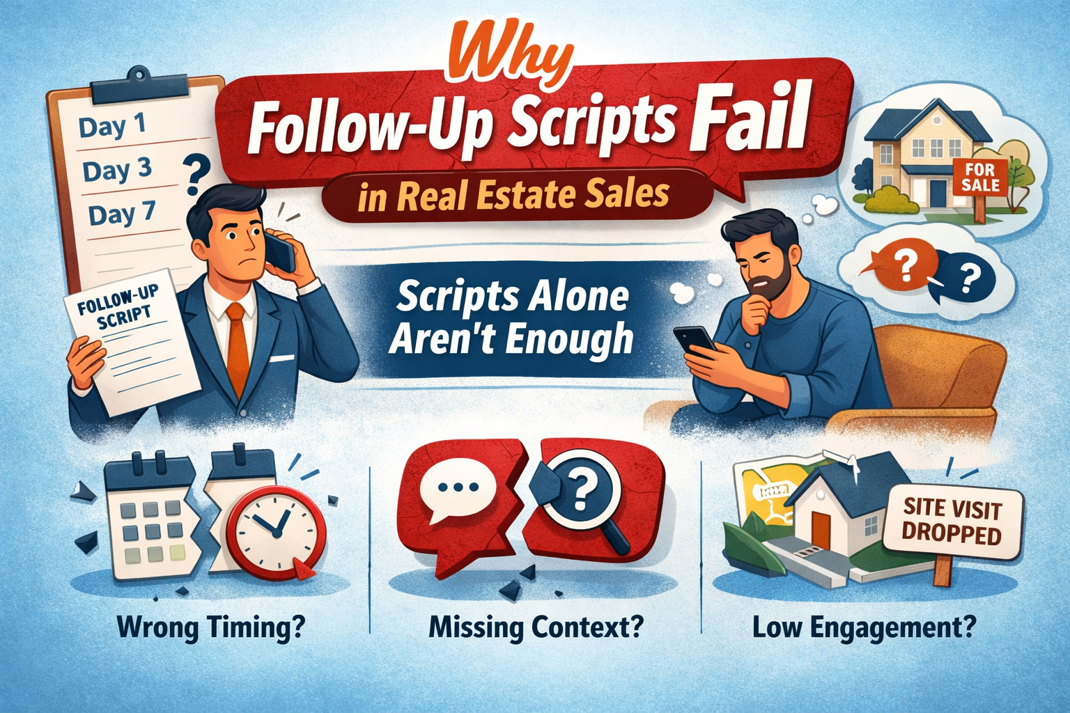 Why follow-up scripts fail in real estate sales